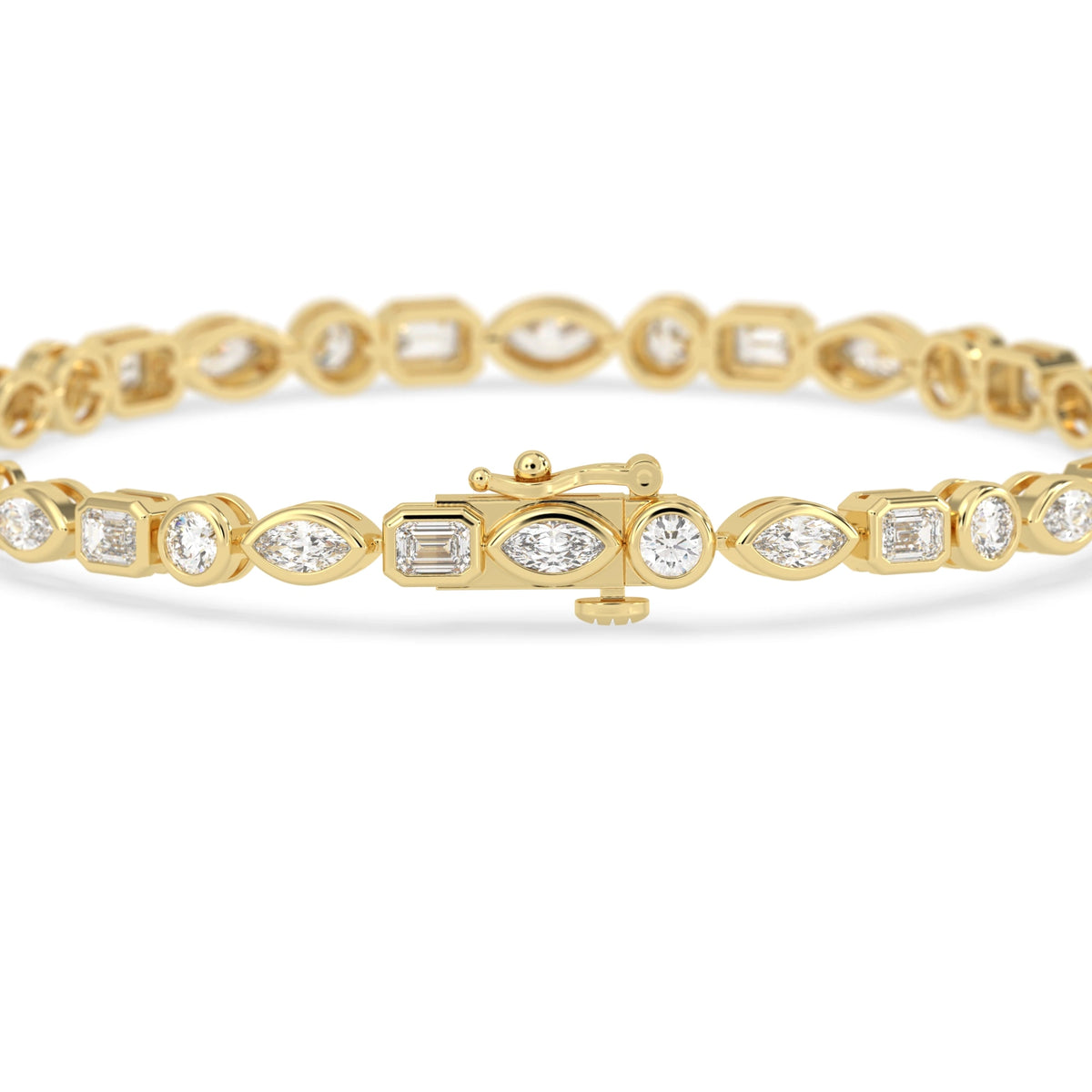 4 CTW Modern Bezel-Set Round Lab Grown Diamond Tennis Bracelet - View 4