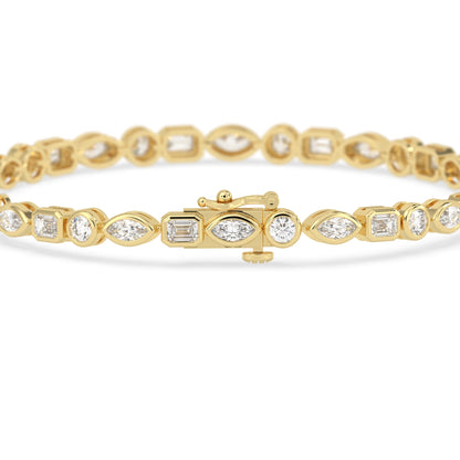 4 CTW Modern Bezel-Set Round Lab Grown Diamond Tennis Bracelet - View 4