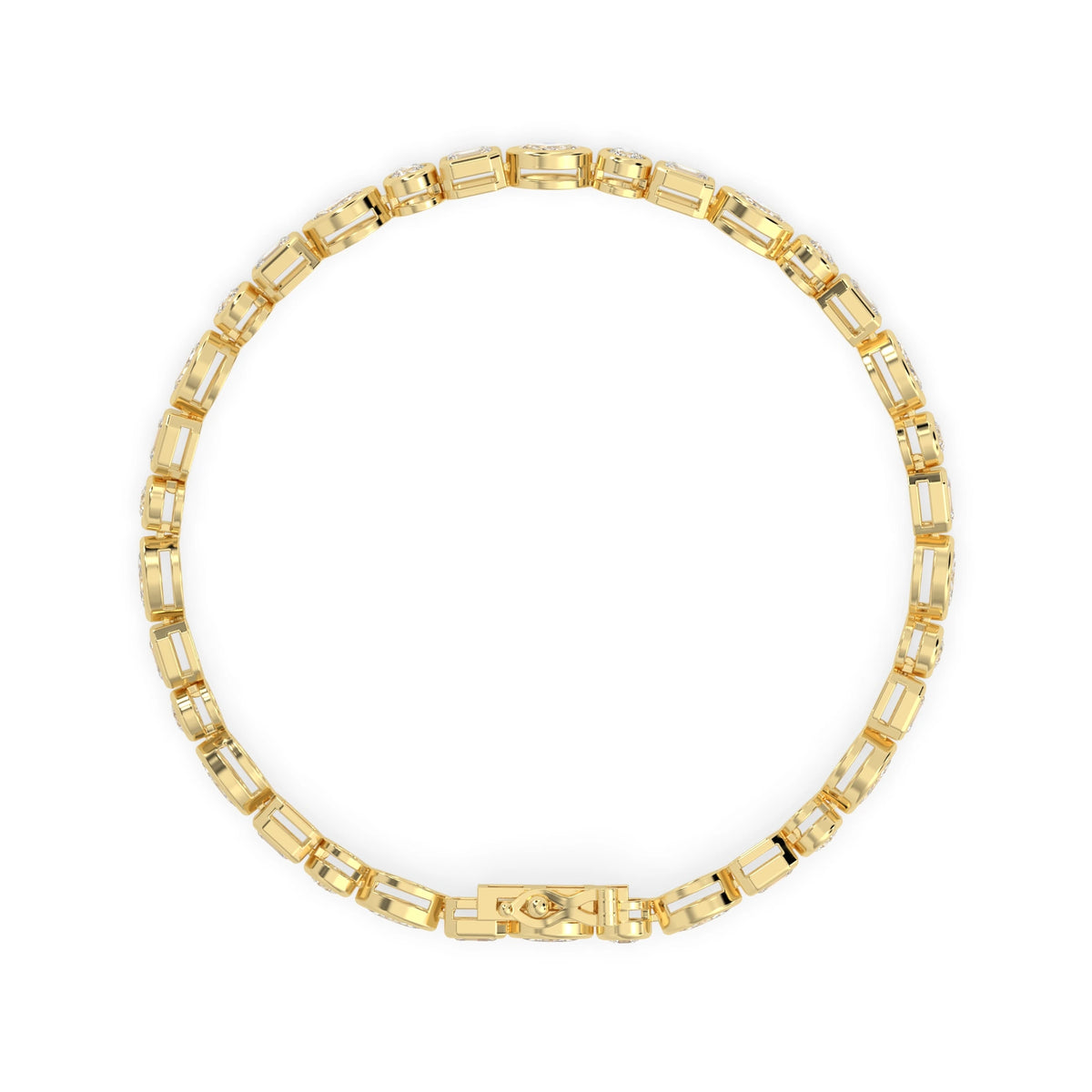 4 CTW Modern Bezel-Set Round Lab Grown Diamond Tennis Bracelet - View 5