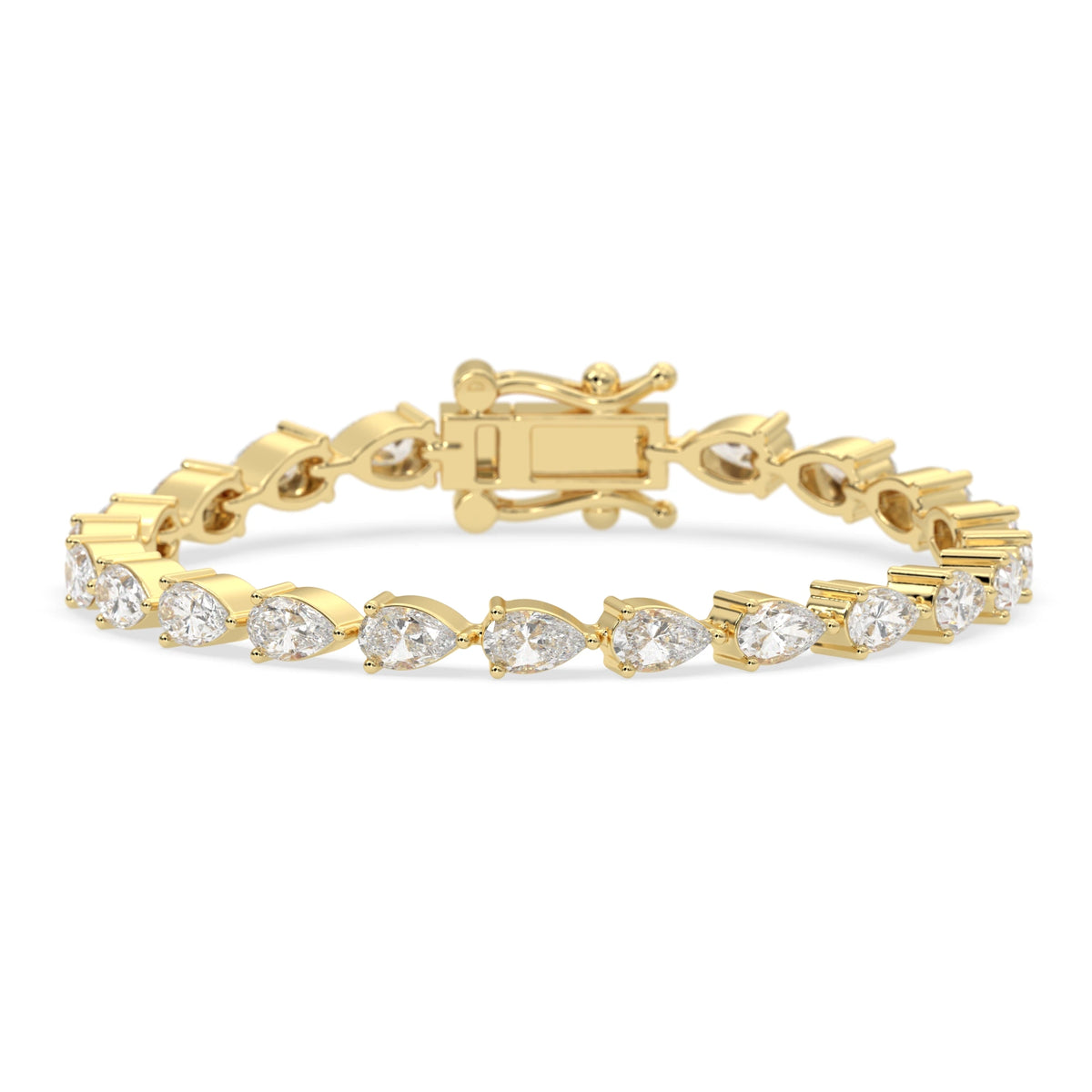 4 CTW Prong-Set Pear Cut Lab Grown Diamond Tennis Bracelet