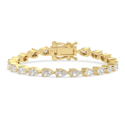 4 CTW Prong-Set Pear Cut Lab Grown Diamond Tennis Bracelet