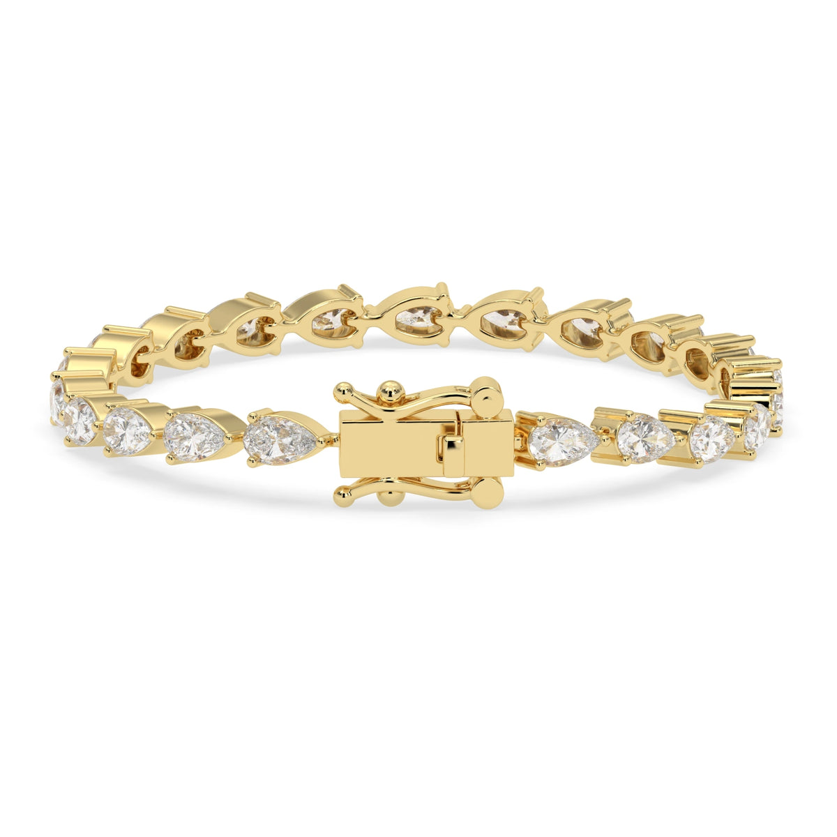 4 CTW Prong-Set Pear Cut Lab Grown Diamond Tennis Bracelet - View 3