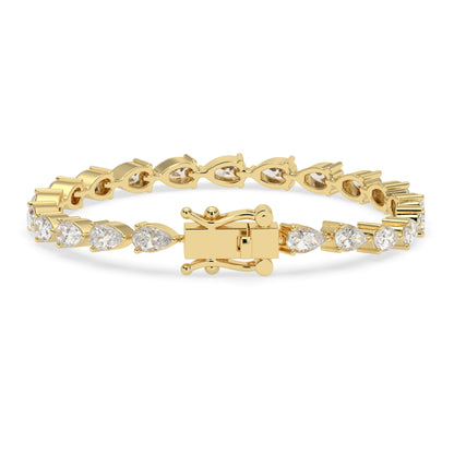 4 CTW Prong-Set Pear Cut Lab Grown Diamond Tennis Bracelet - View 3