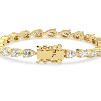 4 CTW Prong-Set Pear Cut Lab Grown Diamond Tennis Bracelet - View 4