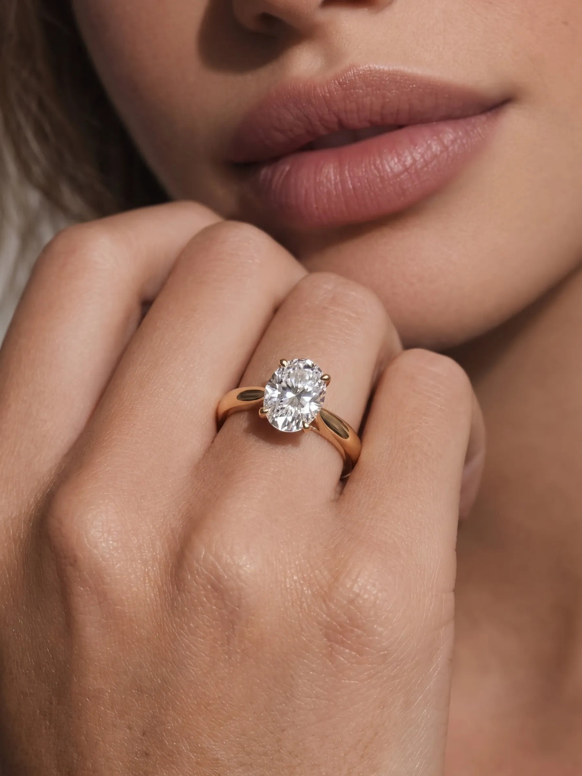 2 Carat Oval Prong Set Lab Grown Diamond Solitaire Engagement Ring