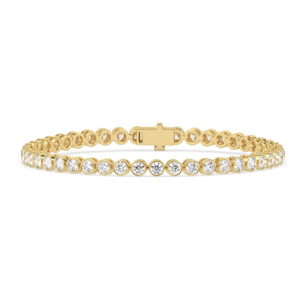 7 CTW Bezel-Set Round Lab Grown Diamond Tennis Bracelet