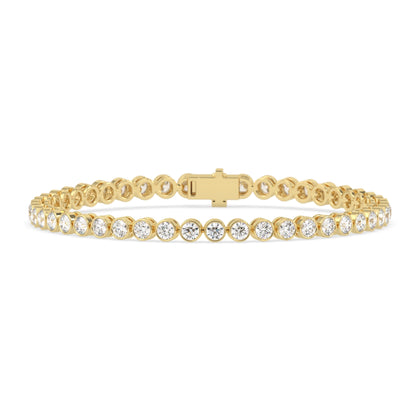 7 CTW Bezel-Set Round Lab Grown Diamond Tennis Bracelet