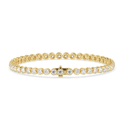 7 CTW Bezel-Set Round Lab Grown Diamond Tennis Bracelet - View 3