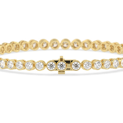 7 CTW Bezel-Set Round Lab Grown Diamond Tennis Bracelet - View 4