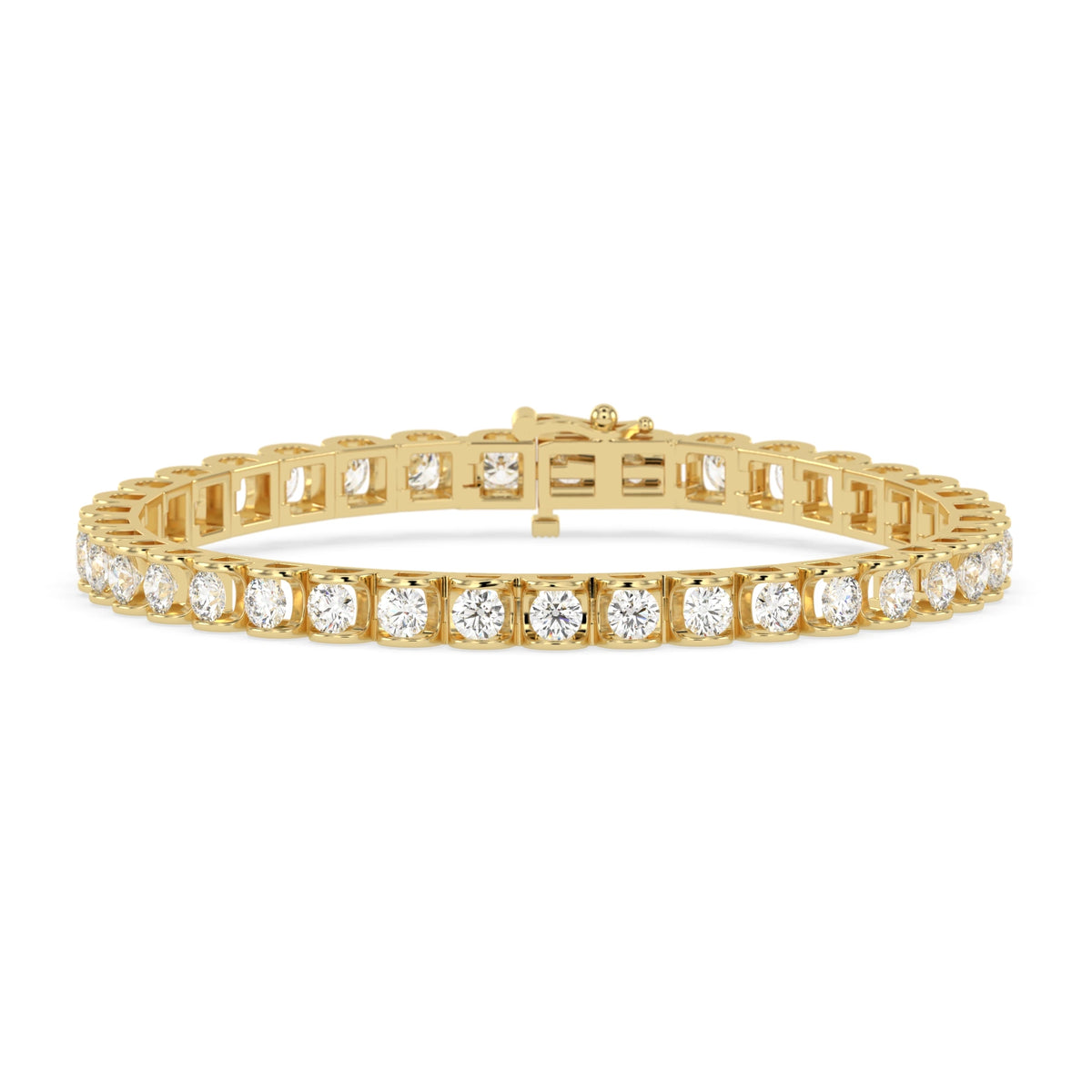 8 CTW Tension-Set Round Lab Grown Diamond Tennis Bracelet