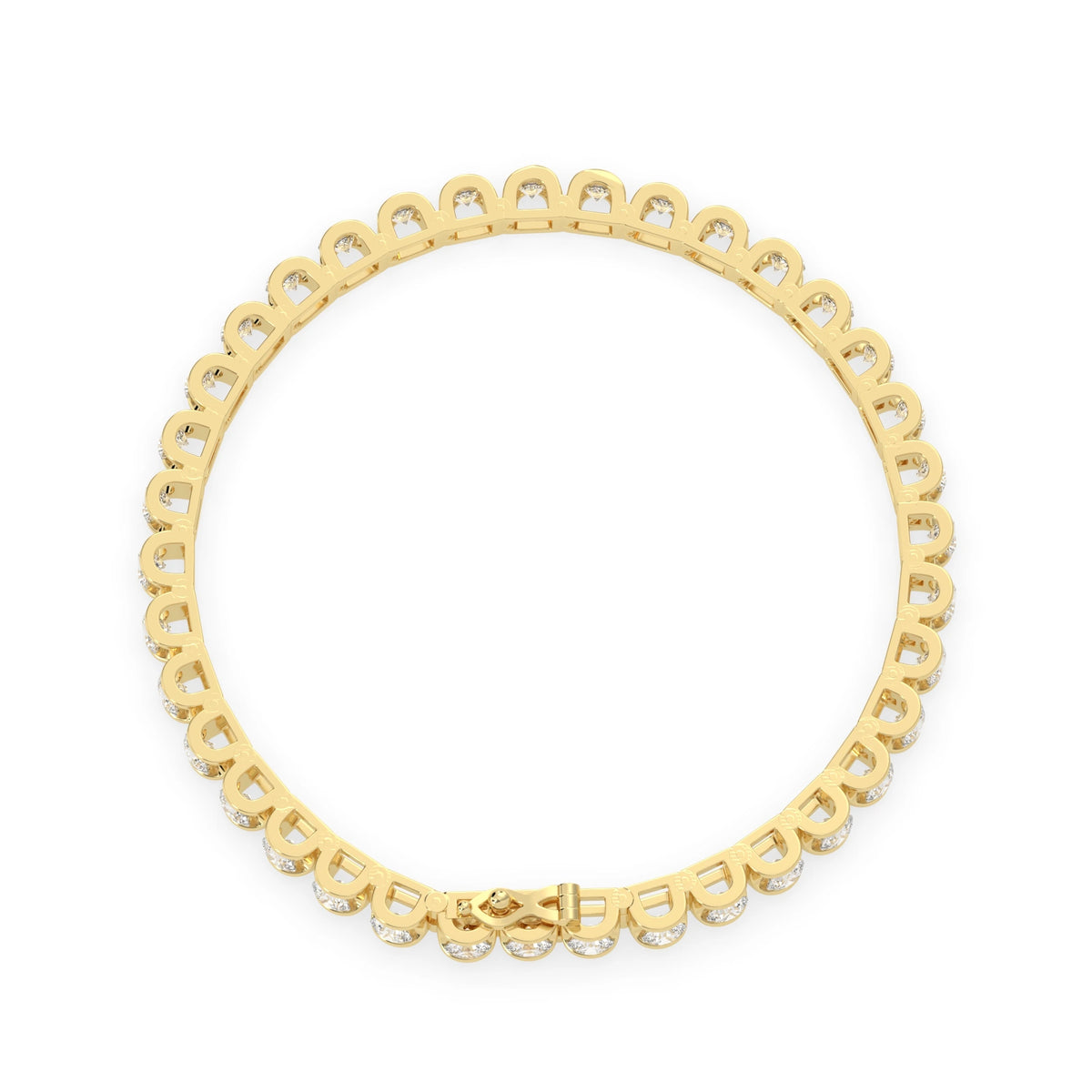 8 CTW Tension-Set Round Lab Grown Diamond Tennis Bracelet - View 5