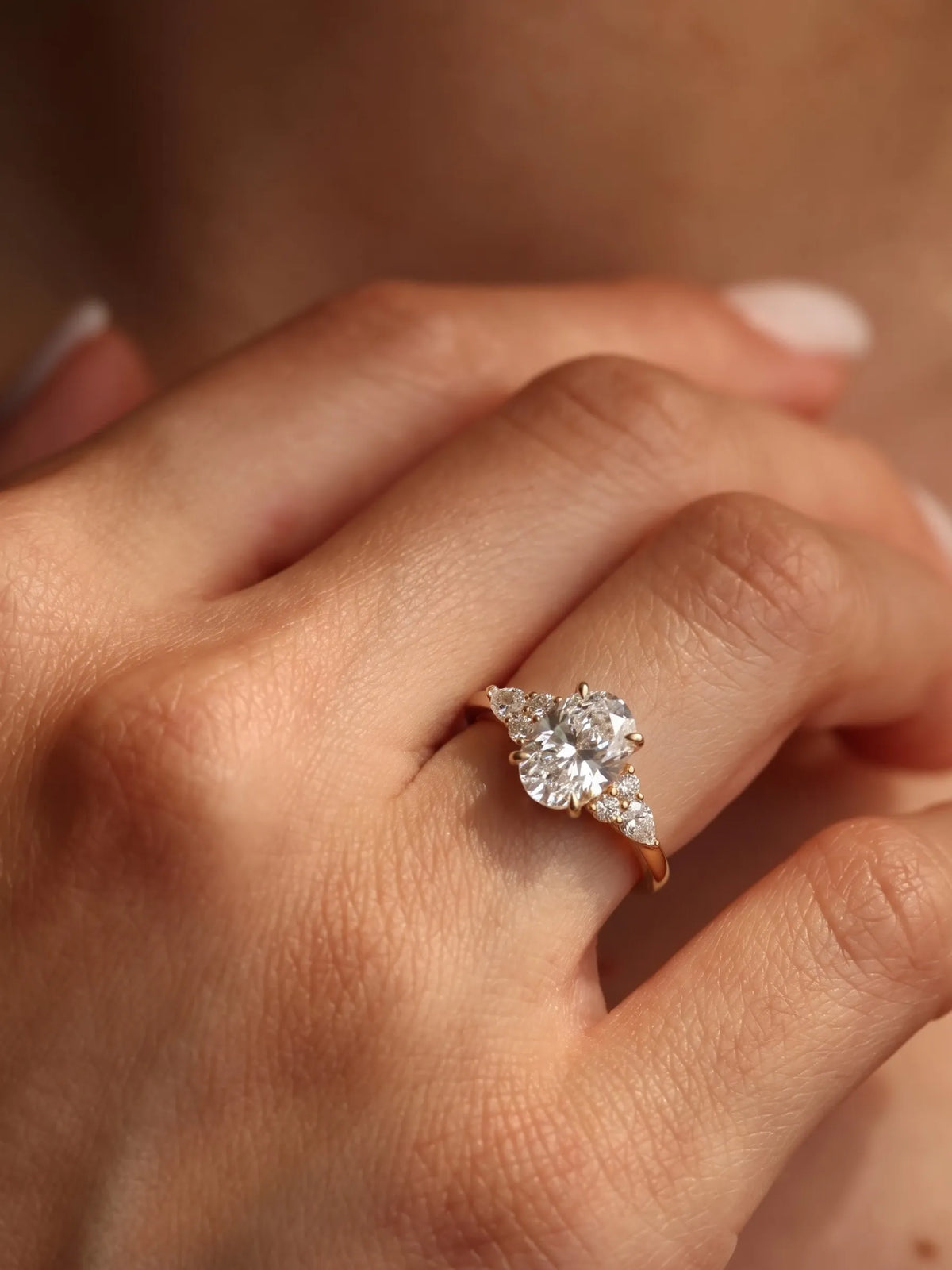2.5 Carat Oval Seven Stone Lab Grown Diamond Engagement Ring