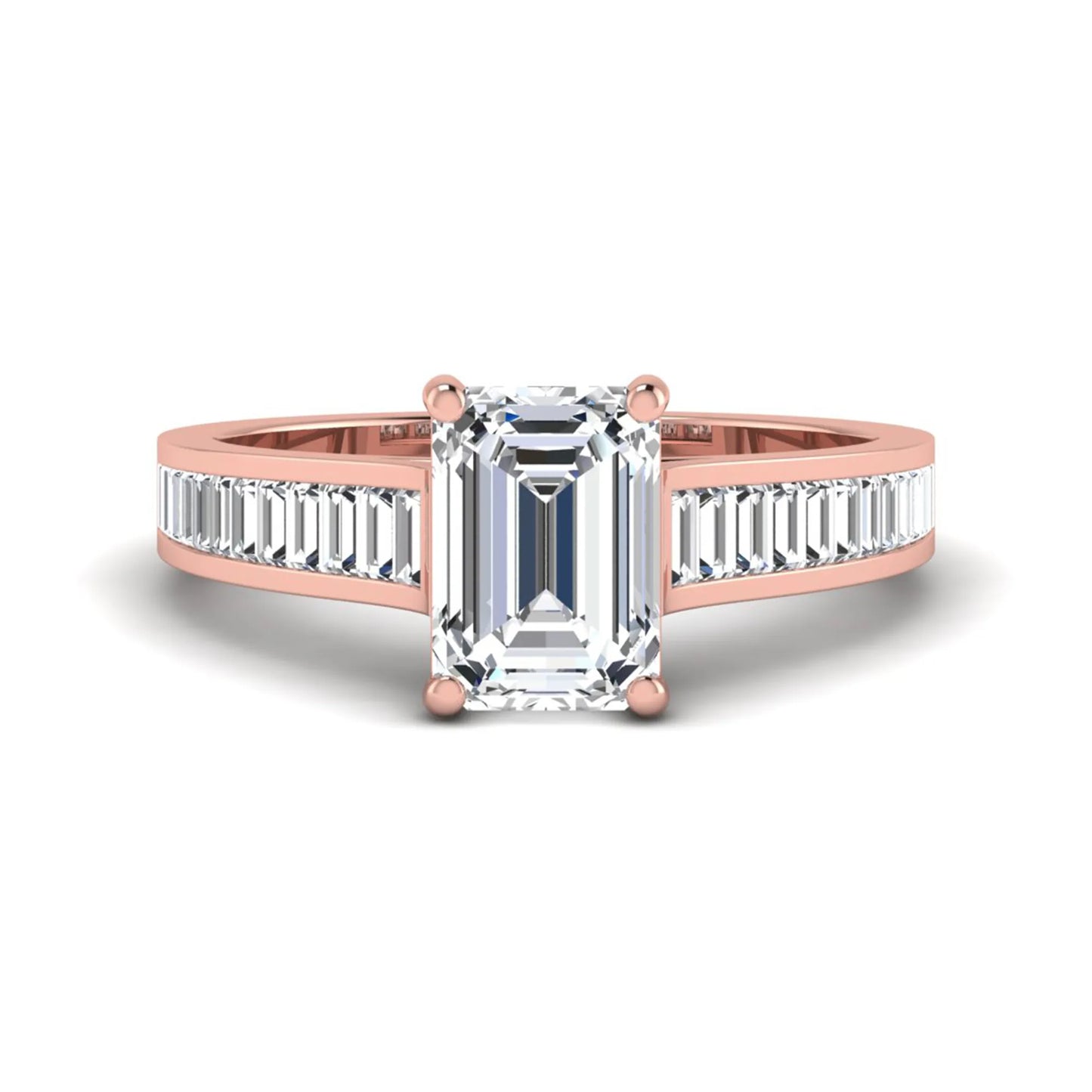 Princess Cluster Prong Set Lab Grown Diamond Engagement Ring