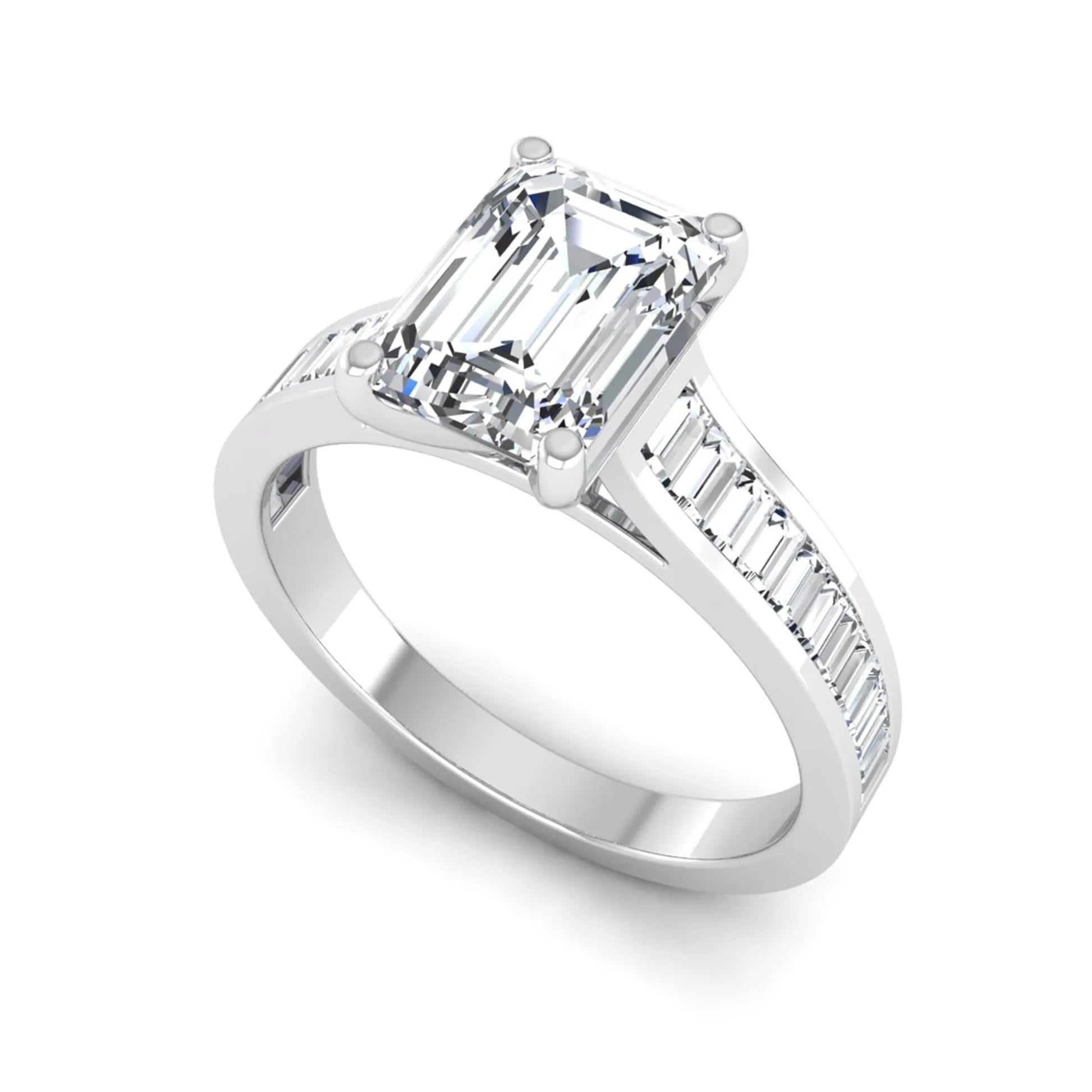 Princess Cluster Prong Set Lab Grown Diamond Engagement Ring