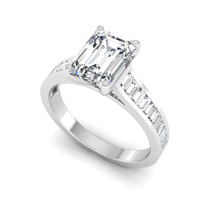 Princess Cluster Prong Set Lab Grown Diamond Engagement Ring