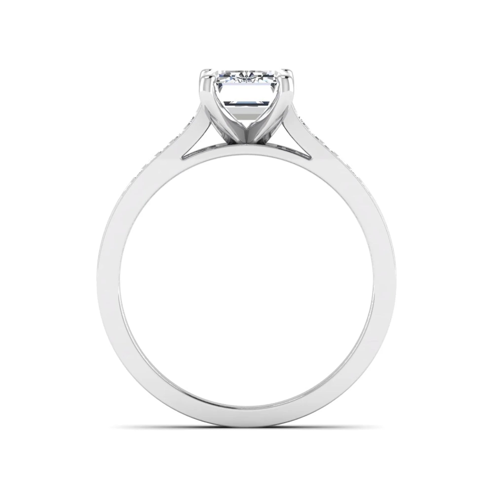 Princess Cluster Prong Set Lab Grown Diamond Engagement Ring