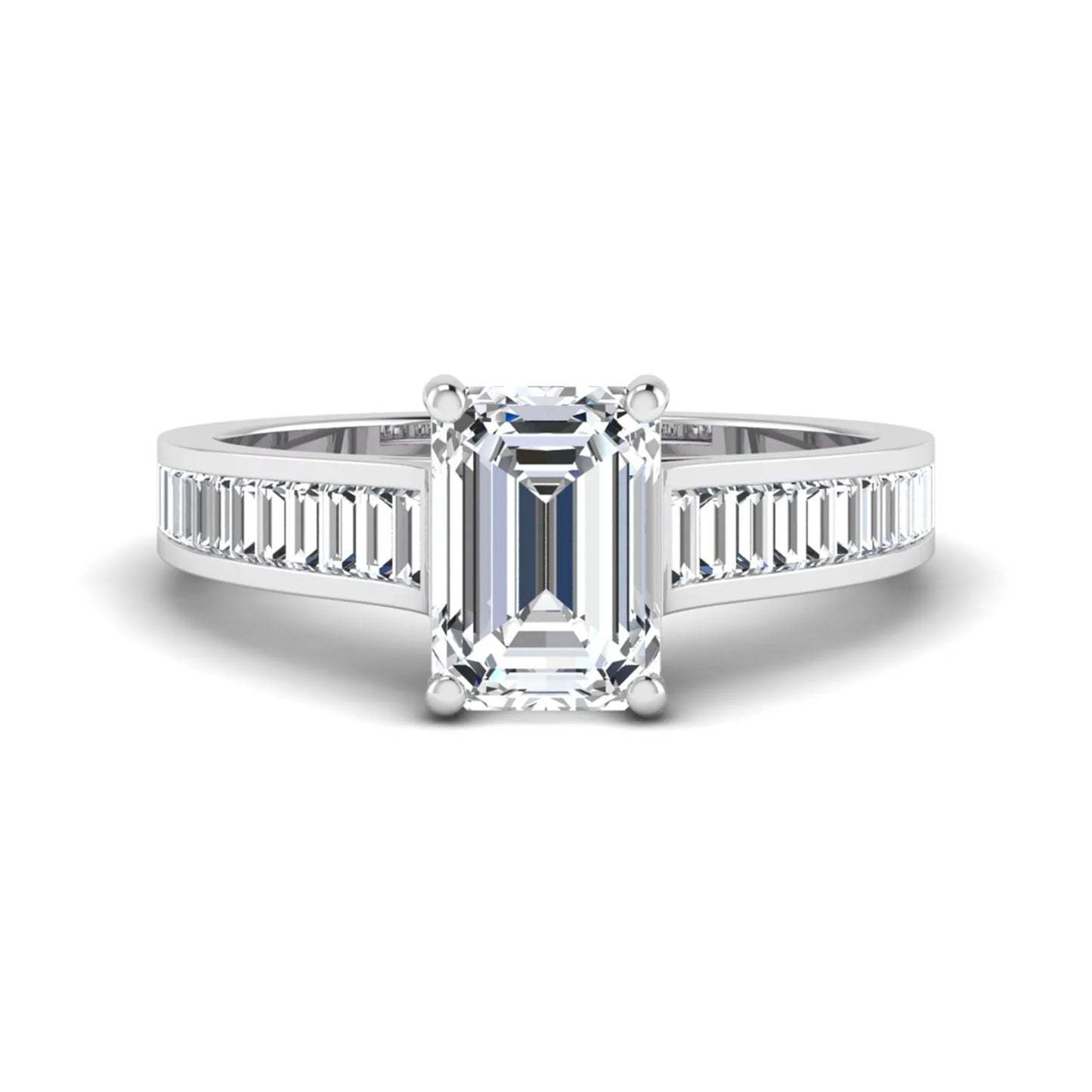 Princess Cluster Prong Set Lab Grown Diamond Engagement Ring