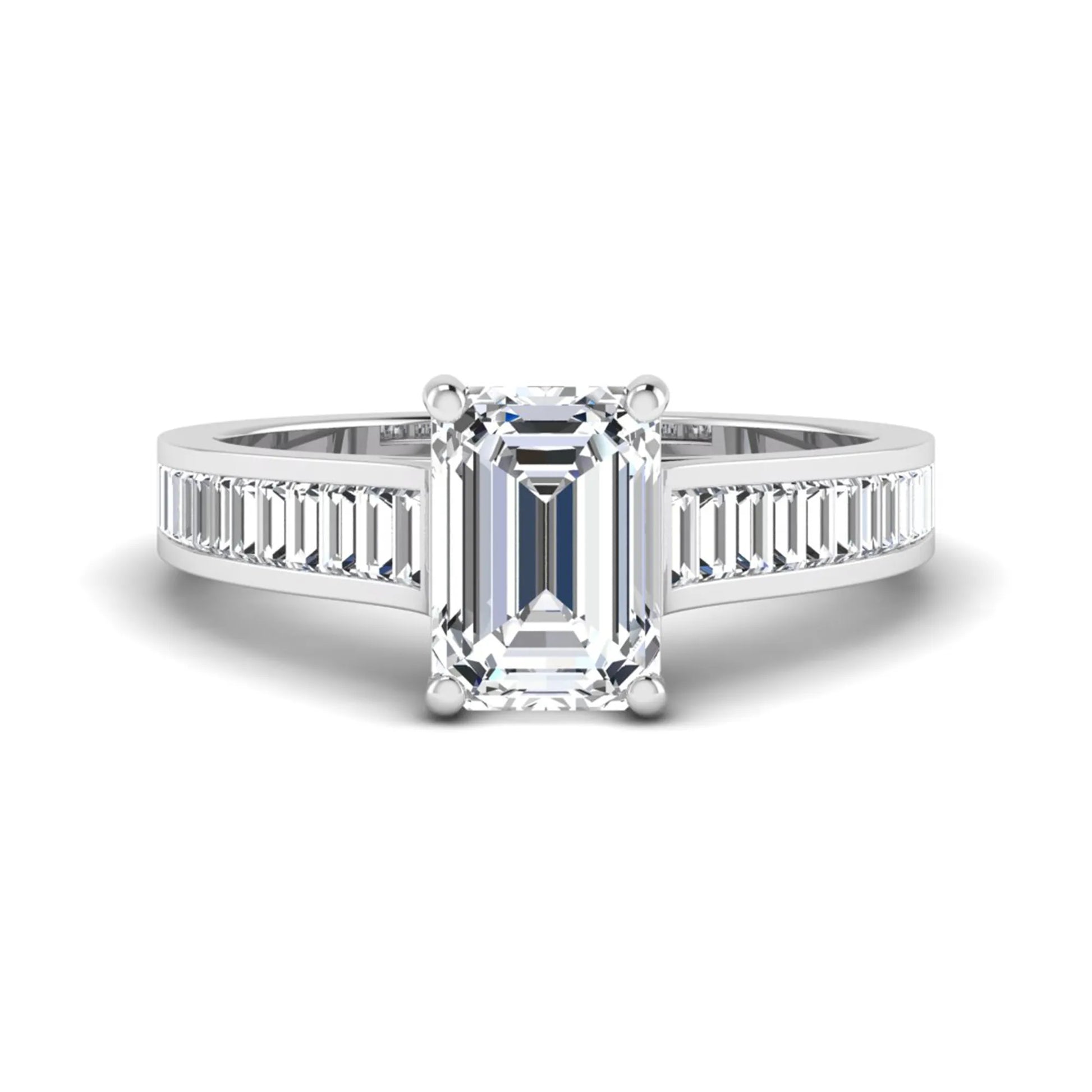 Princess Cluster Prong Set Lab Grown Diamond Engagement Ring