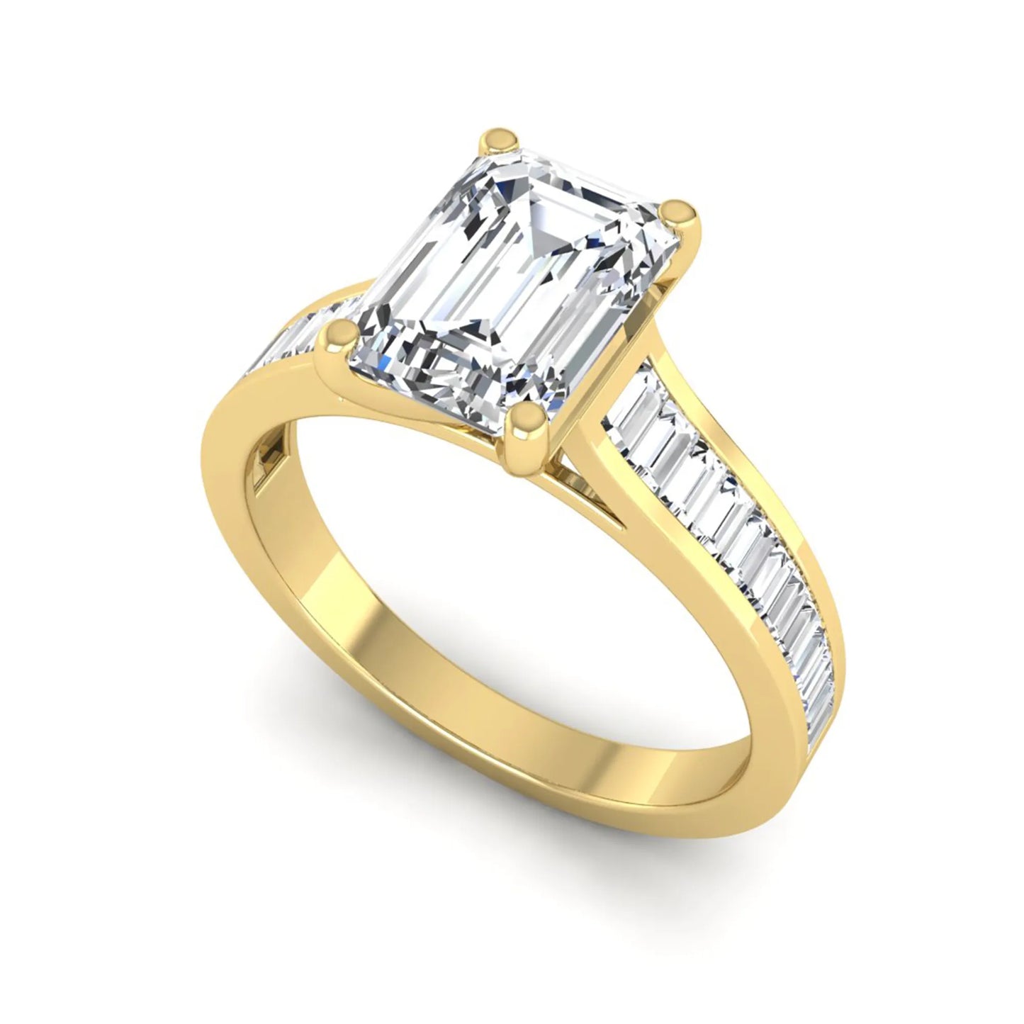 Princess Cluster Prong Set Lab Grown Diamond Engagement Ring