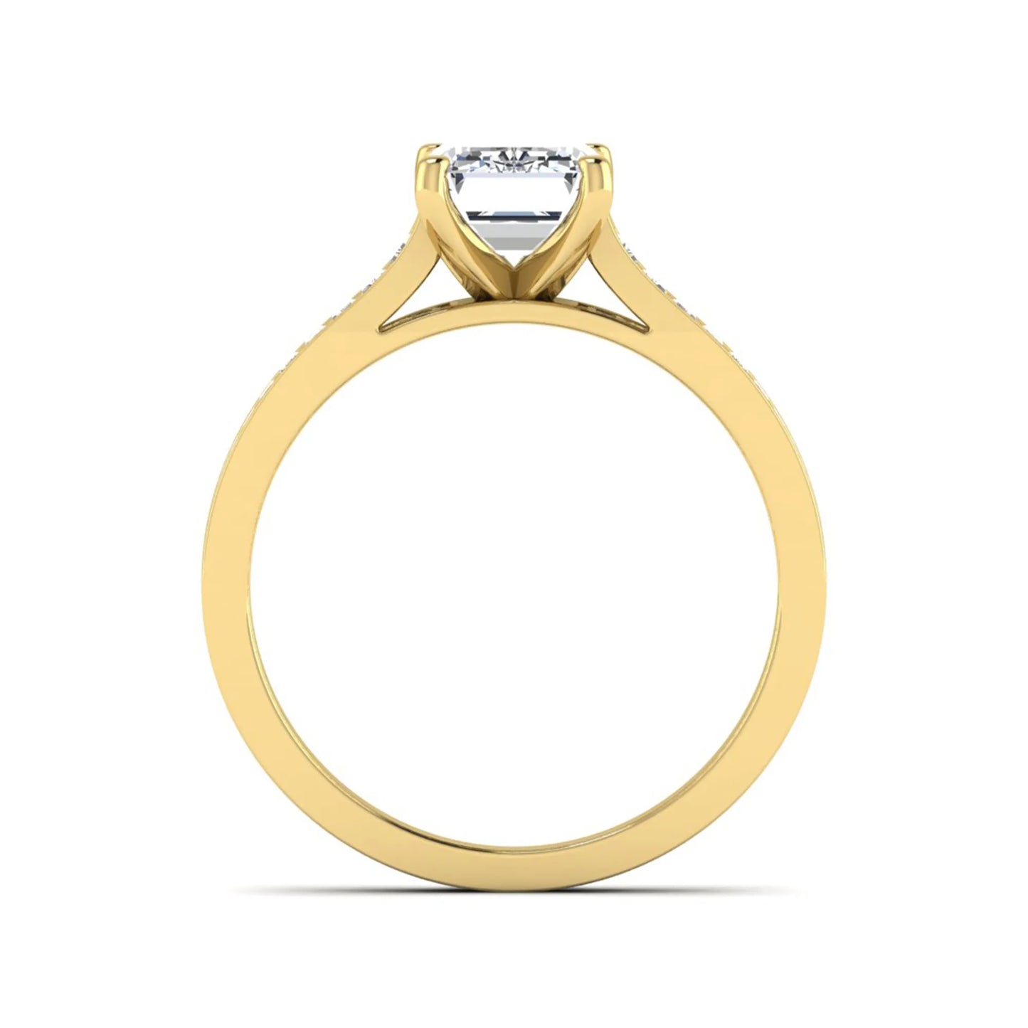Princess Cluster Prong Set Lab Grown Diamond Engagement Ring