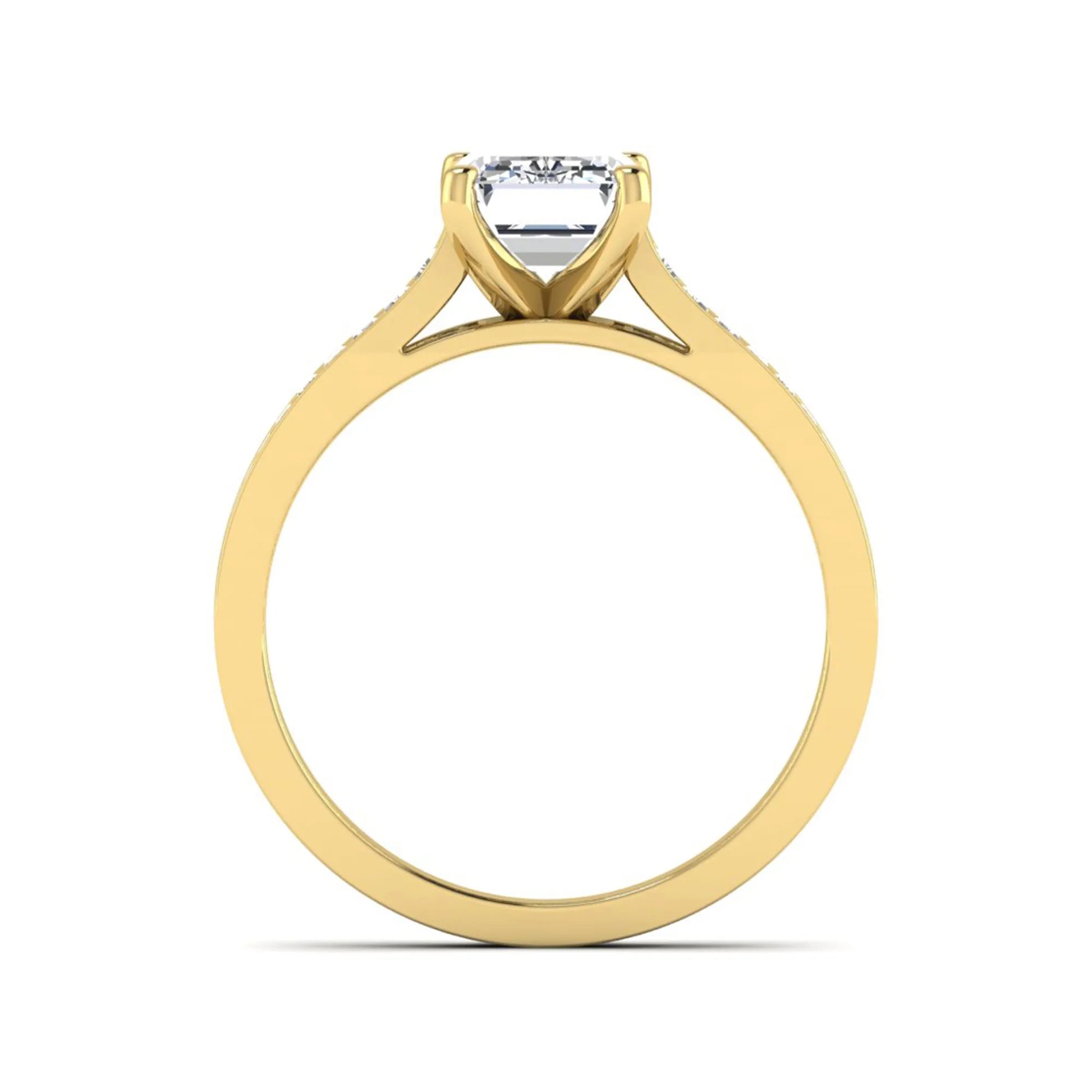 Princess Cluster Prong Set Lab Grown Diamond Engagement Ring