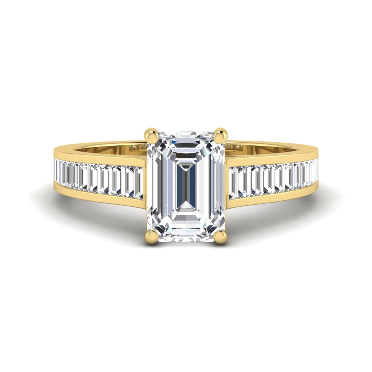 Princess Cluster Prong Set Lab Grown Diamond Engagement Ring