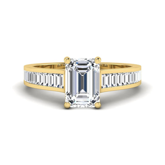 Princess Cluster Prong Set Lab Grown Diamond Engagement Ring