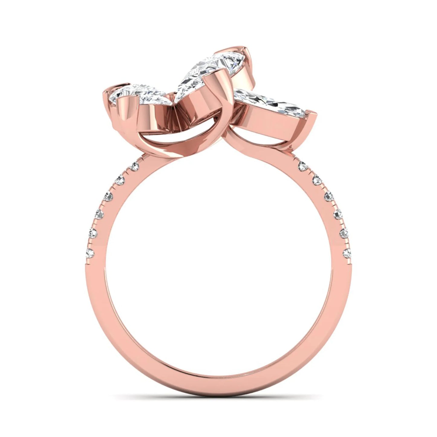 Princess Cluster Prong Set Lab Grown Diamond Engagement Ring