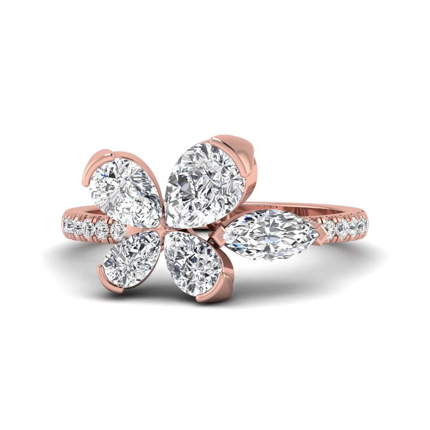 Princess Cluster Prong Set Lab Grown Diamond Engagement Ring