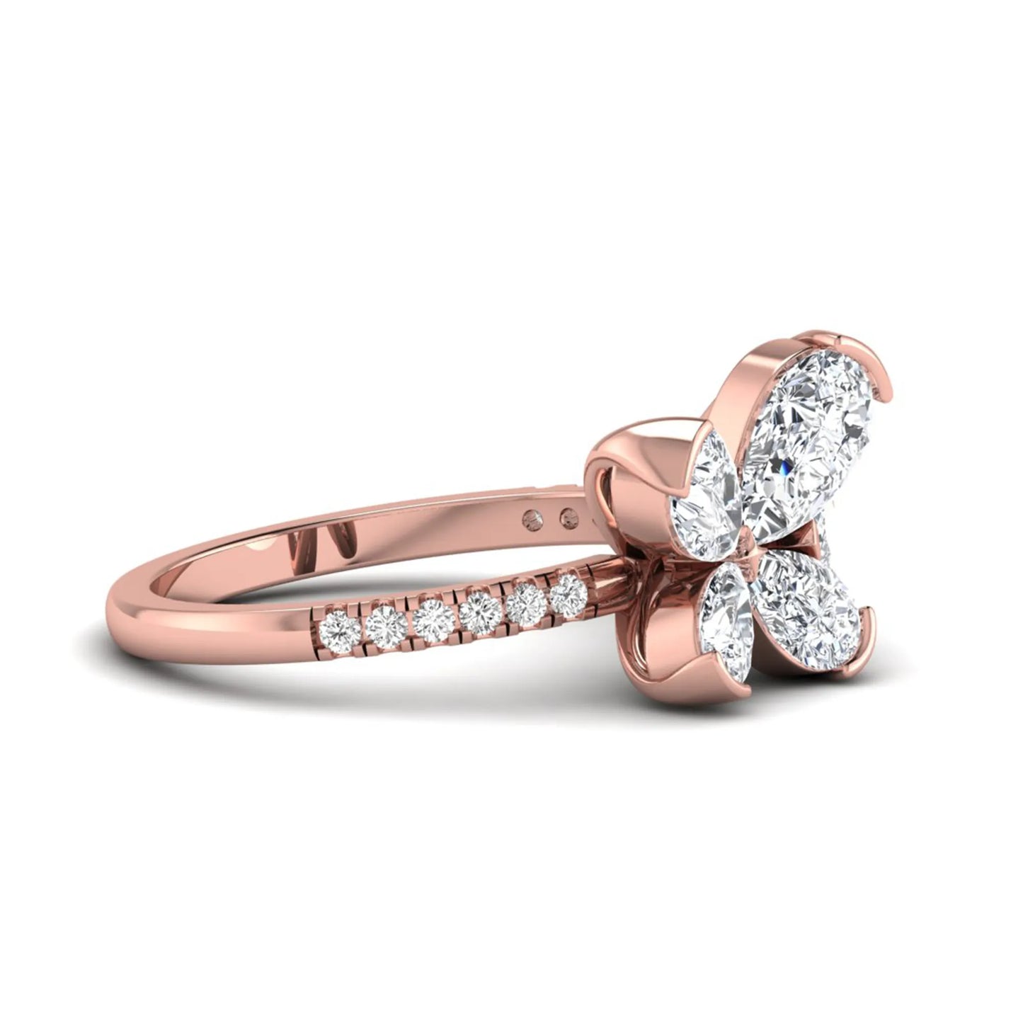 Princess Cluster Prong Set Lab Grown Diamond Engagement Ring