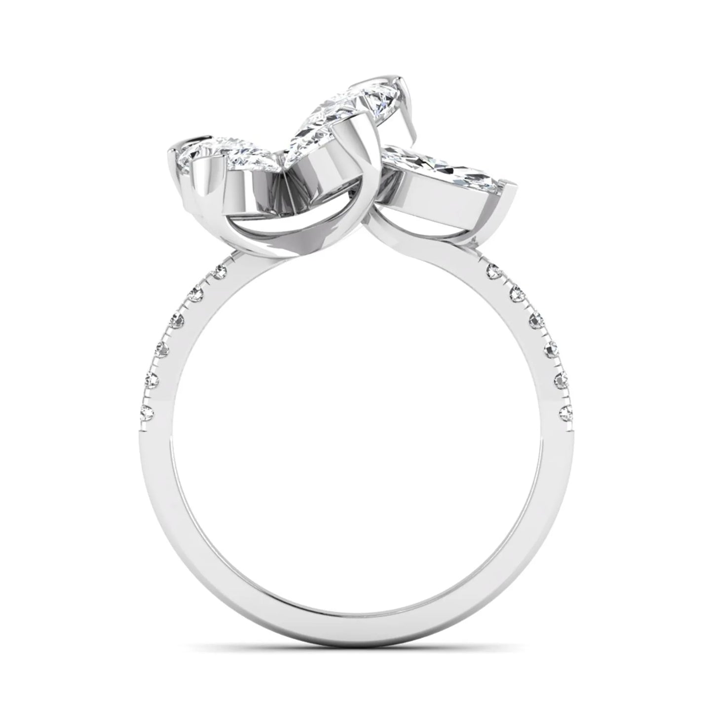 Princess Cluster Prong Set Lab Grown Diamond Engagement Ring