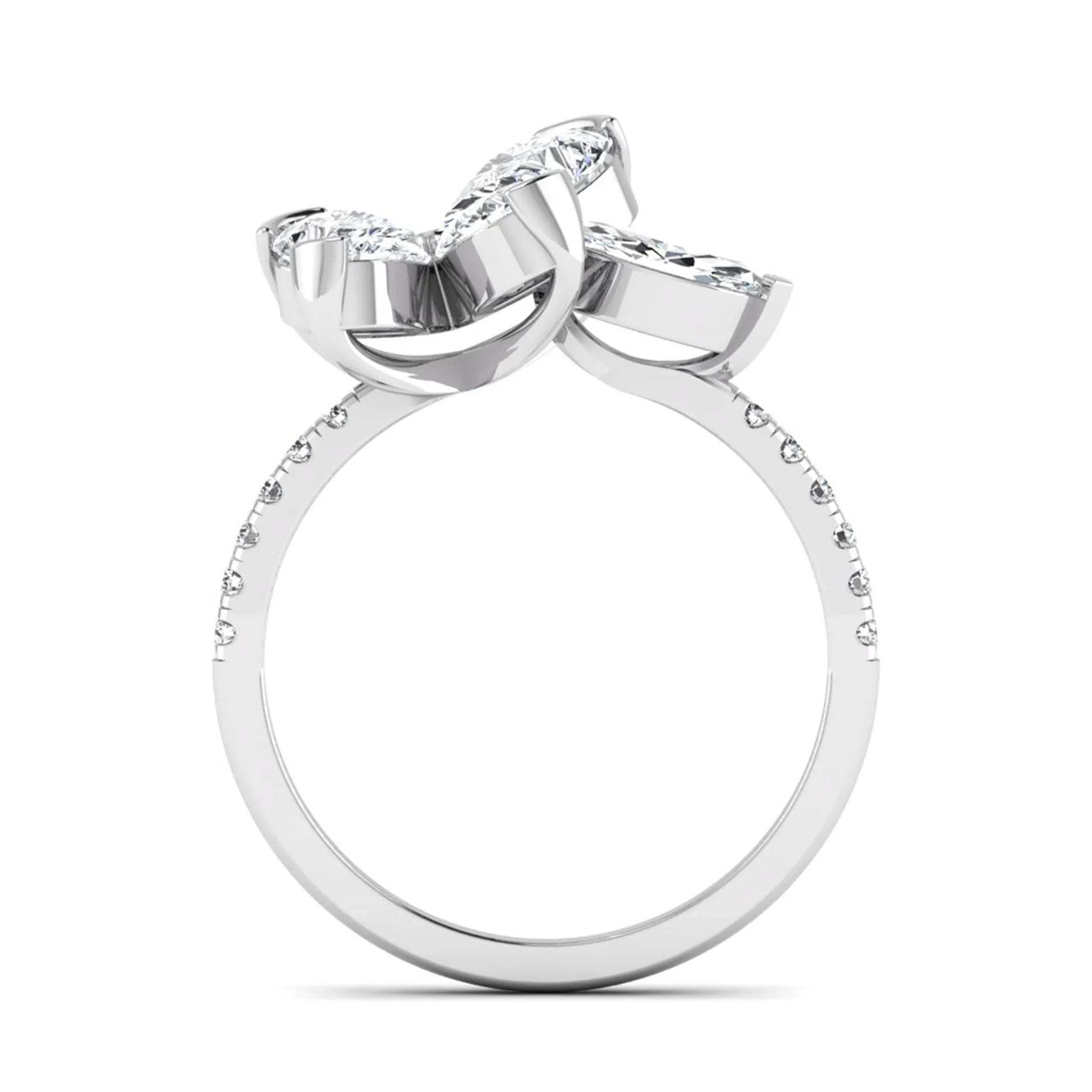 Princess Cluster Prong Set Lab Grown Diamond Engagement Ring