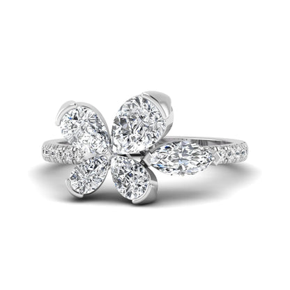Princess Cluster Prong Set Lab Grown Diamond Engagement Ring