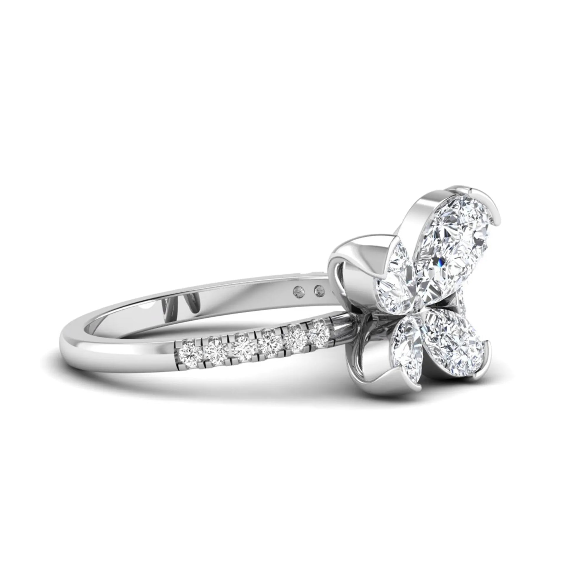 Princess Cluster Prong Set Lab Grown Diamond Engagement Ring