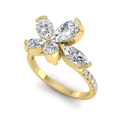 Princess Cluster Prong Set Lab Grown Diamond Engagement Ring