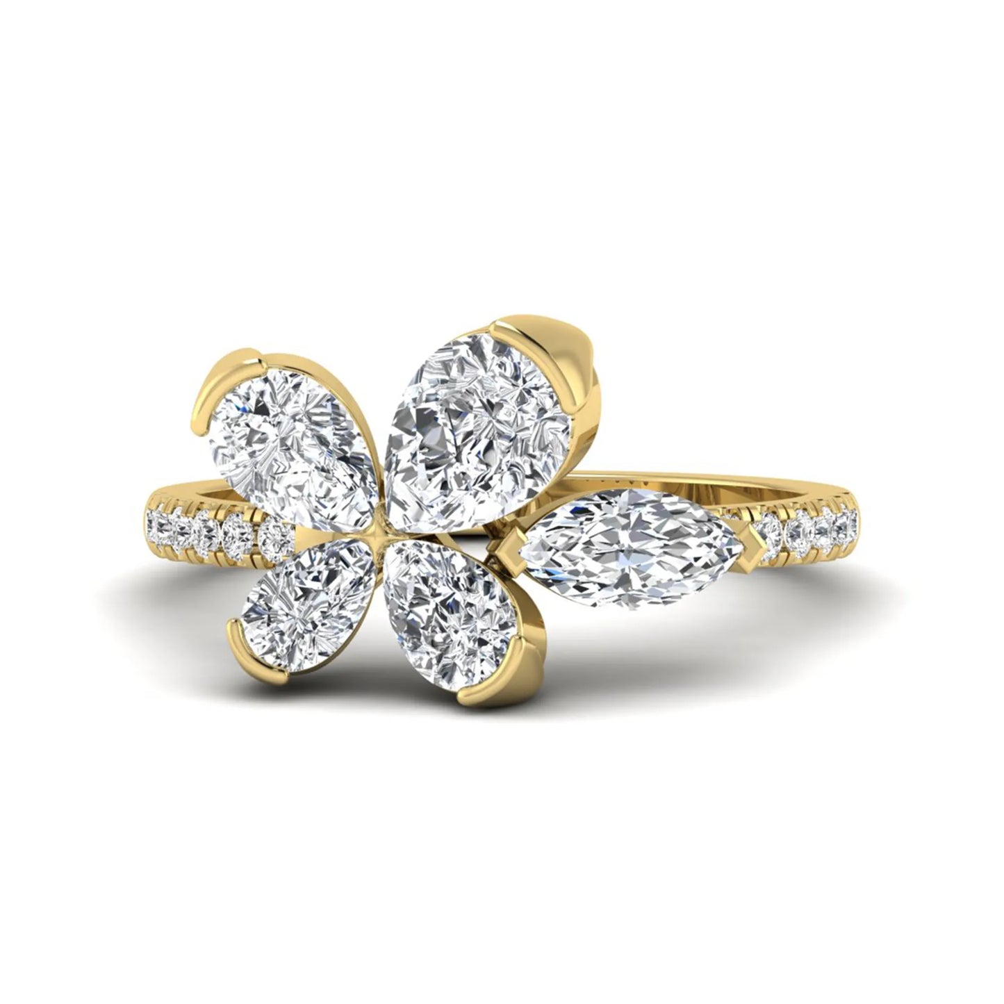 Princess Cluster Prong Set Lab Grown Diamond Engagement Ring