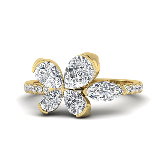 Princess Cluster Prong Set Lab Grown Diamond Engagement Ring