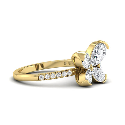 Princess Cluster Prong Set Lab Grown Diamond Engagement Ring