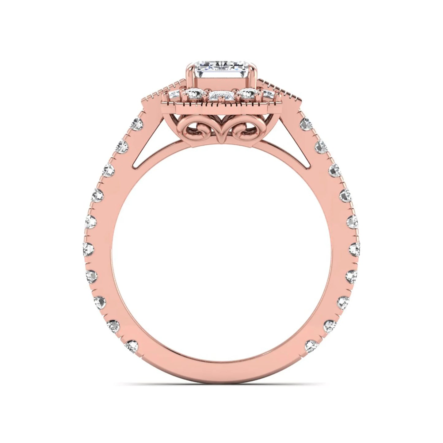 Princess Cluster Prong Set Lab Grown Diamond Engagement Ring