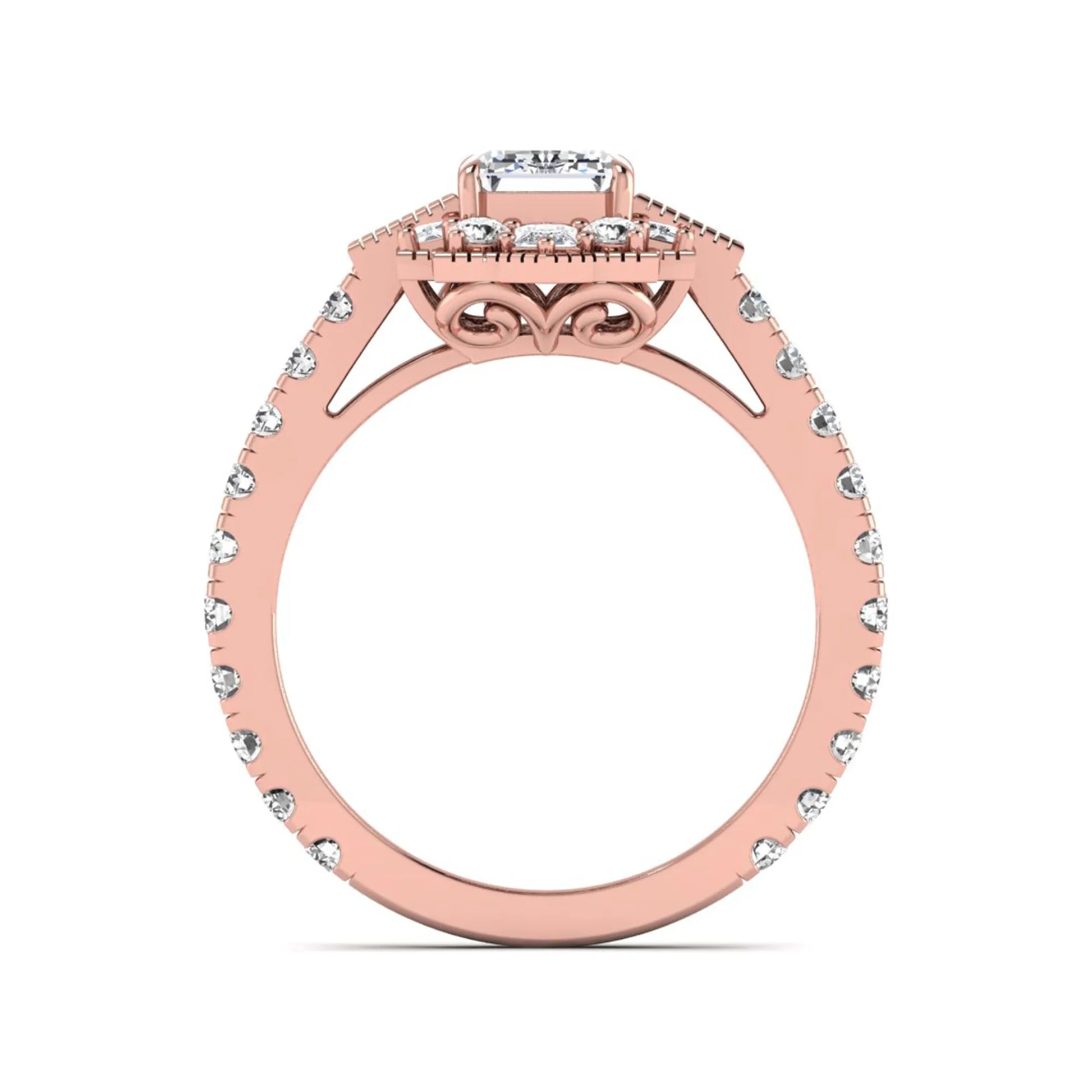 Princess Cluster Prong Set Lab Grown Diamond Engagement Ring