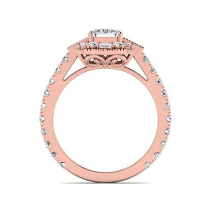 Princess Cluster Prong Set Lab Grown Diamond Engagement Ring