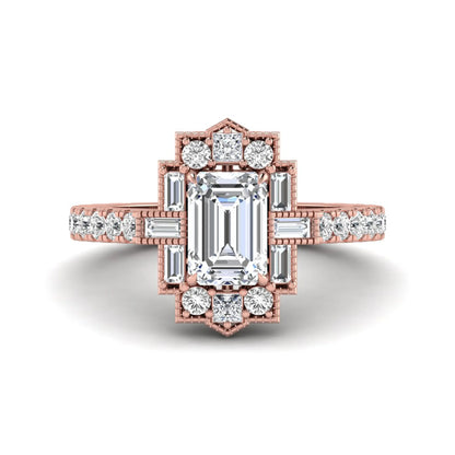 Princess Cluster Prong Set Lab Grown Diamond Engagement Ring