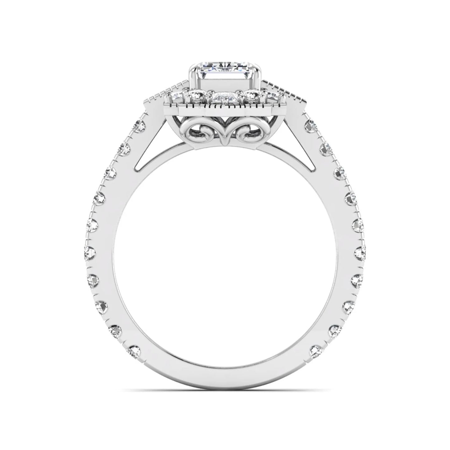 Princess Cluster Prong Set Lab Grown Diamond Engagement Ring