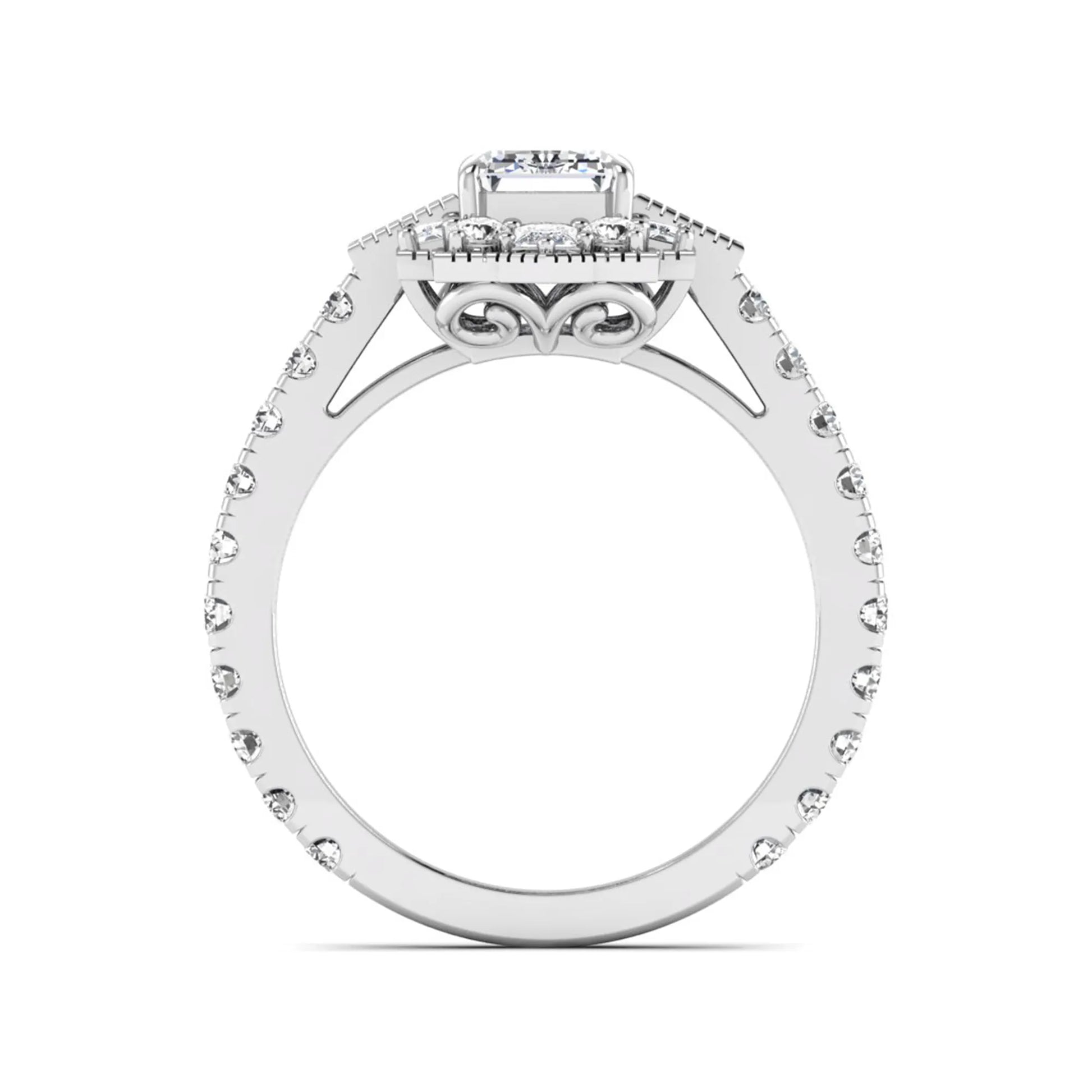 Princess Cluster Prong Set Lab Grown Diamond Engagement Ring