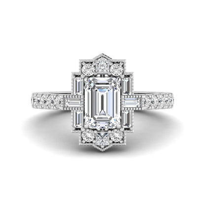 Princess Cluster Prong Set Lab Grown Diamond Engagement Ring