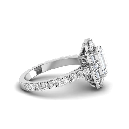 Princess Cluster Prong Set Lab Grown Diamond Engagement Ring
