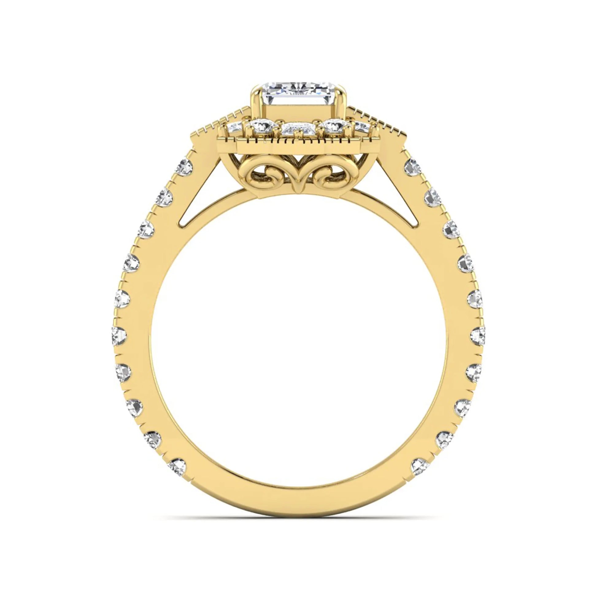 Princess Cluster Prong Set Lab Grown Diamond Engagement Ring