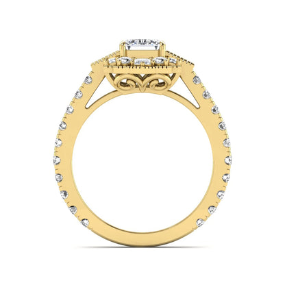 Princess Cluster Prong Set Lab Grown Diamond Engagement Ring