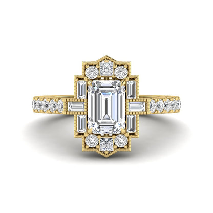 Princess Cluster Prong Set Lab Grown Diamond Engagement Ring