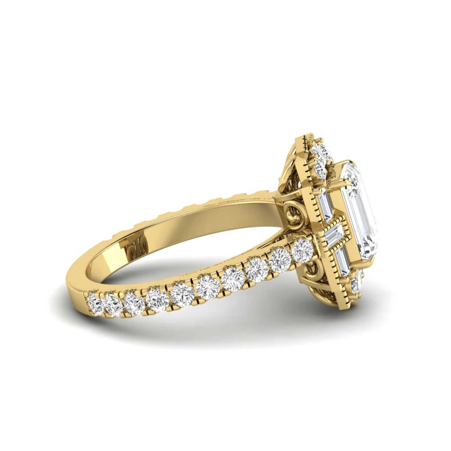 Princess Cluster Prong Set Lab Grown Diamond Engagement Ring